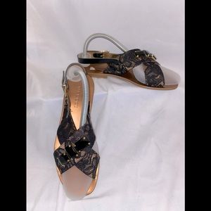 Sesto Meucci Black Lace Sandals